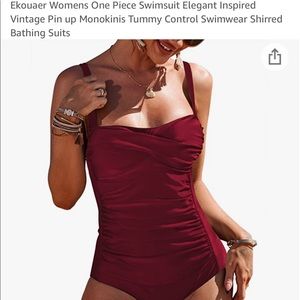 Womens one piece shirred swimsuit